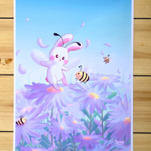 Print A4 Lapin et les abeilles