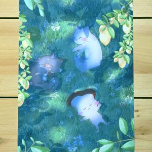Print A5 Champi et les chats sous les citronniers