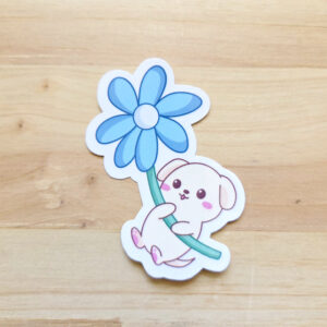 Sticker Chien flower power