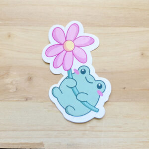 Sticker Grenouille flower power