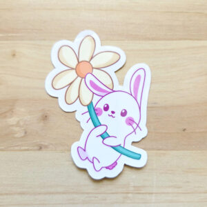 Sticker Lapin flower power
