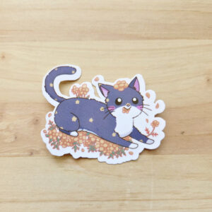 Sticker chat bouton d'or